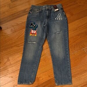 No Boundaries Blue Jeans with Colorful Patches